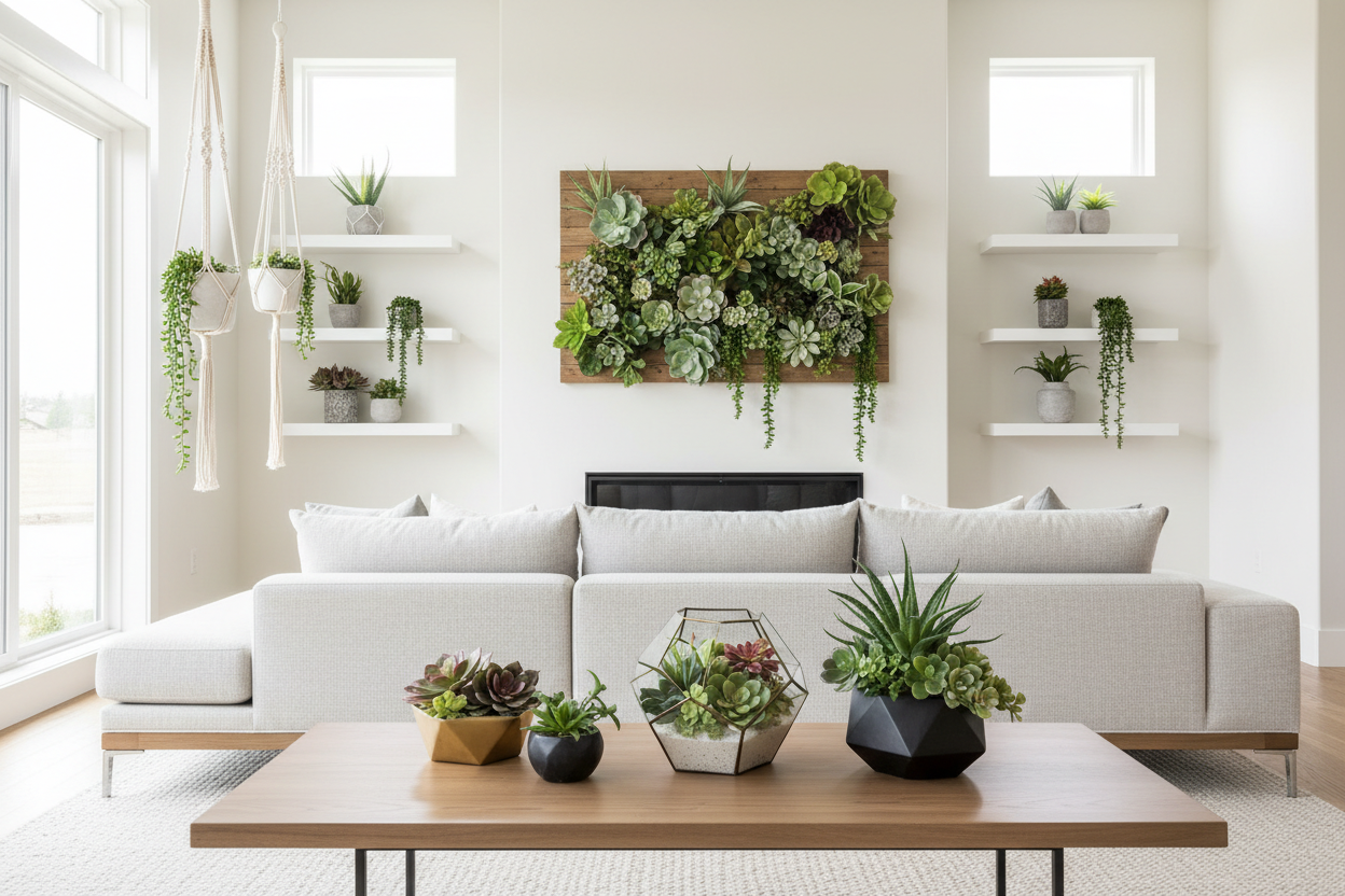 7 Trendy Ways to Style Artificial Succulents in Your Living Room
