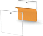 25 Acrylic Square Clear with Hole (Select Size) (1.5")