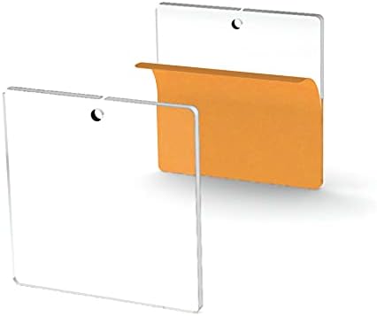 25 Acrylic Square Clear with Hole (Select Size) (0.5")