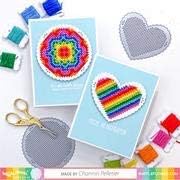 Waffle Flower Stitchable Pinking Shapes Bundle - Craft Dies to Perforate Paper with Gridded Holes for 10-ct Cross-stithing and Embroidery in 4 Popular Shapes; Pinked Edges for Finishing into Cards