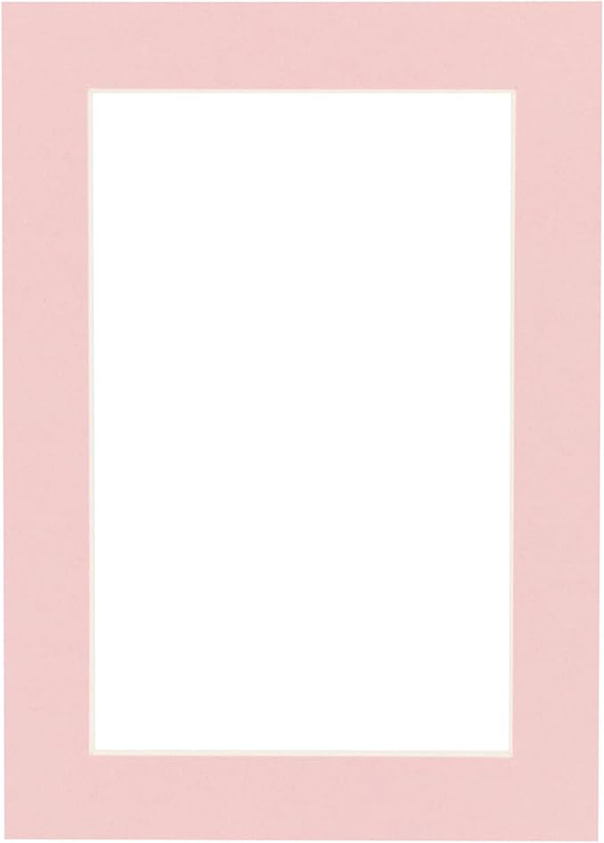 Pack of 25 Acid Free 11x14 Mats Bevel Cut for 8.5x11 Photos - Pink Precut Matboards For Pictures, Photos, Framing - 4-ply Thickness