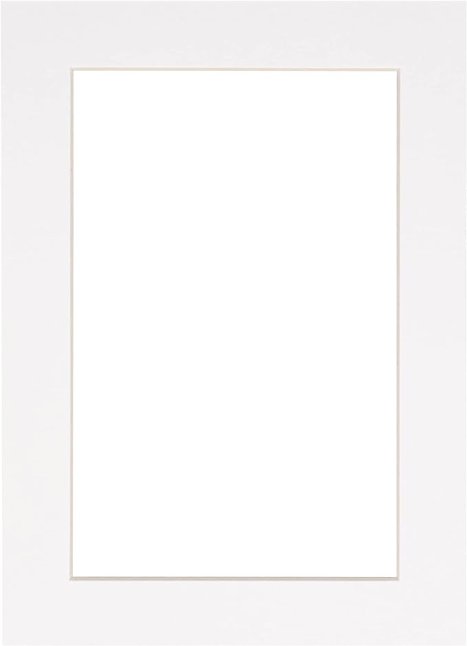 Pack of Ten 8.5x11 Mats Bevel Cut for 7x9 Photos - Acid Free White Precut Matboards for Pictures, Photos, Framing - 4-ply Thickness