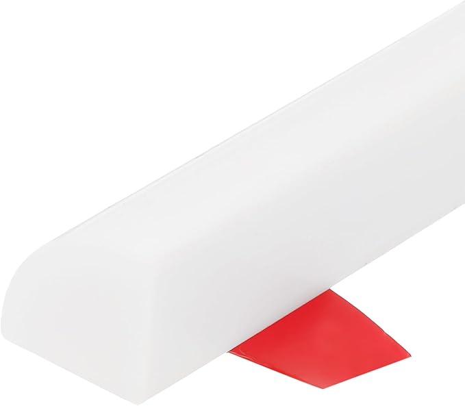 uxcell Flexible Molding Trim, 118 Inch Flexible Quarter Round Molding Silicone Peel and Stick Trim Self Adhesive Shower Water Barrier for Corner Decor Bathroom Kitchen, White