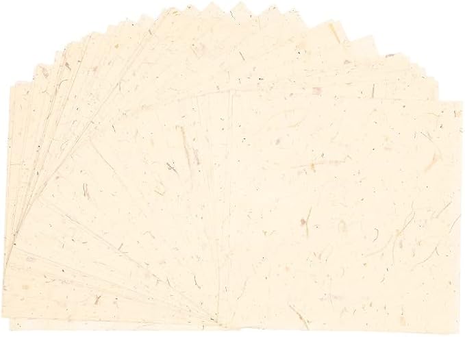 Natural Fiber Mulberry Tree,Banan Bark 6 x 6 Inches Square Origami Paper Arts Folding Craft, Decoration Paper,Writing Painting Square Folding Paper for DIY Crafts, 50 Sheets (Vintage, 6"x6")