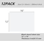 BANLTRE 12 Pack 12" x 16" 6mil/0.15mm Thick Clear Blank Stencil Sheet for Cutting,Craft Plastic Sheets (12" x 16" / 6mil)