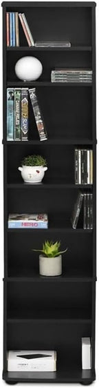 Pemberly Row Engineered Wood Space Saving Multimedia Storage Tower in Espresso