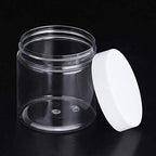 SATINIOR 12 Pack 8 oz Plastic Container Jars with Lids Round Clear Travel Cosmetic Container Slime Jars for Toiletries, Lotion, Cream, Ointments, Makeup, Rhinestone, Samples, Kitchen Storage(Clear)