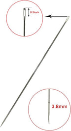 MJMP 4" Professional Upholstery Large Eye Long Needle Easy to Thread,Used for Furniture Weaving Leather Hand Sewing. (4")