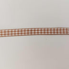Micomon Khaki and White Woven Edge Plaid Ribbon 100% Polyester Gingham Ribbon 25 Yards Each Roll (3/8"Khaki)