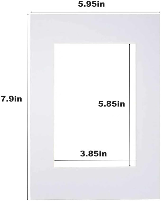 Egofine 6x8 White Picture Mats Pack of 11, Frame Mattes for 5x7 Pictures, Acid Free, 1.2mm Thickness, with Core Bevel Cut