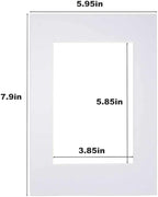 Egofine 6x8 White Picture Mats Pack of 11, Frame Mattes for 5x7 Pictures, Acid Free, 1.2mm Thickness, with Core Bevel Cut