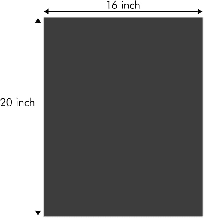 Golden State Art, 16x20 Uncut Photo Mat Matboard - Black Uncut Mats for DIY Projects, Presentation Boards, Art Crafts (50 Pack)
