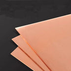 4 Pcs 99.9% Pure Copper Sheet, 10" x 2.5", 24 Gauge(0.5mm) Thickness, Double Sided Film Attached Copper Sheets Metal Plates for Crafting, Modelers, Jewelry, Repairs, Electrical