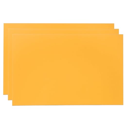 PATIKIL 8x12 Inch Anodized Aluminum Sheet Metal, 3Pcs Laser Plates Engraving Blanks 0.5MM Thin Rectangle for Crafting DIY House Laser Engraving, Yellow