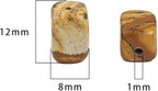 Natural Brown Picture Cuboid Stone Loose Semi Gemstone Beads for Jewelry Making 8mmx12mm 38cm/Strand