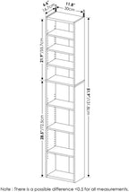 Adjustable Shelves Multimedia Storage Tower Rack with Spacious Media Organization, Durable Design, Versatile Rack for DVDs, CDs, Games, and More White/8 Tier Narrow