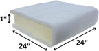FoamRush 1" x 24" x 24" Seat Cushion Foam with Batting/Dacron (Cushion Seat Replacement) Made in USA
