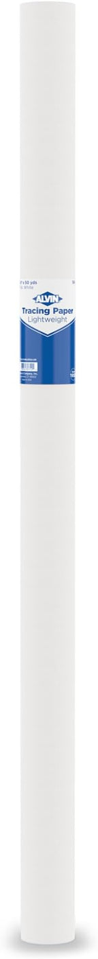 ALVIN 55W-L Lightweight Tracing Paper Roll, White, Suitable with Ink, Charcoal, Felt Tip Pen, for Sketching or Detailing - 36 Inches x 50 Yards, 1-inch Core