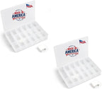2PACK Embroidery Floss Organizer Box with 50 Cardboard Bobbins - 17 Compartments Clear embroidery thread and Beads organizer box, Snap-Tight Clear Sewing Organizer - Jewelry Bead Holder (Made in USA)