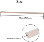 30 Pack Round Wood Dowel Rods 1/4x1/4x12 Inch Balsa Wood Sticks φ1/4 Inch Natural Wood Color Unfinished Wood for Cricut Maker Make Models of House Airplane Ship Boat DIY Wooden(6x6x305mm)