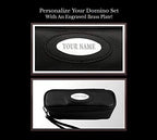 Alex Cramer The Perfect Traveler Classic Domino Set with Leather-Look Travel Case and a Deck of Miniature Playing Cards (Dominoes Set)
