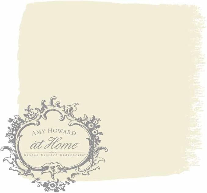 AMY HOWARD AT HOME Chalk-Based One Step Paint for Furniture, Cabinetry, Decor, Finish, and More | No Stripping, Sanding, or Priming | Ultra-Light Base | 16 Ounce | Pasha White