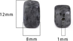 Natural Black Spectrolite Cuboid Stone Loose Semi Gemstone Beads for Jewelry Making 8mmx12mm 38cm/Strand