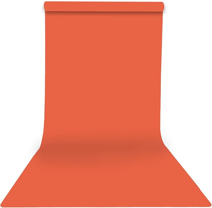 Yizhily Seamless Photography Photo Backdrop Background Paper Roll for Photoshoot 53 inches Wide x 16 feet Long, Bright Orange