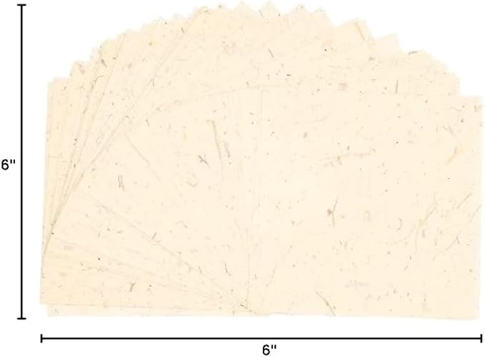 Natural Fiber Mulberry Tree,Banan Bark 6 x 6 Inches Square Origami Paper Arts Folding Craft, Decoration Paper,Writing Painting Square Folding Paper for DIY Crafts, 50 Sheets (Vintage, 6"x6")
