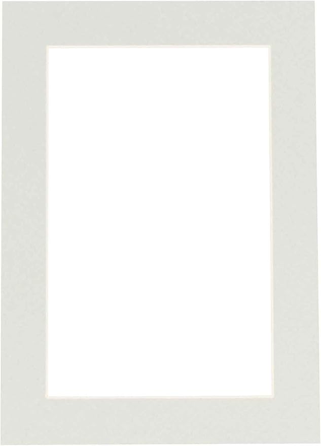 8x10 Mat Bevel Cut for 5.5x8.5 Photos - Acid Free Grey Precut Matboard With Backing Board and Crystal Clear, Self Seal Photo Mat Bag - For Pictures, Photos, Framing - 4-ply Thickness