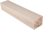 30 Pack Square Wood Dowel Rods 3/8x3/8x12 Inch Balsa Wood Sticks Natural Wood Color Unfinished Wood for Cricut Maker Make Models of House Airplane Ship Boat DIY Wooden(10x10x305mm)