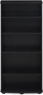 Adjustable Shelves Multimedia Storage Tower Rack with Spacious Media Organization, Durable Design, Versatile Rack for DVDs, CDs, Games, and More Espresso/4 Tier