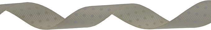 Polka Dot Grosgrain Ribbon 25 Yard Each Roll 100% Polyester (5/8", Beige)
