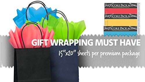 Flexicore Packaging Red Pin Stripe Print Gift Wrap Tissue Paper Size: 15 Inch X 20 Inch | Count: 100 Sheets | Color: Red Pin Stripe