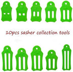 YICBOR Bias Tape Maker Kits All 5 Sizes 6MM 9MM 12MM 18MM 25MM Binding Foot Craft Clips Awl Quilter's Pin Comes with 10pcs Multi-Sizes Folding Fabric and Biasing Strips Roll Tool Set (Green)