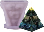 Rose Pyramid Scented Candle Silicone Mold Pillar Silicone Mold Resin Casting, Home Decoration Scented Candle Gypsum Wedding Decoration Handicraft Gift