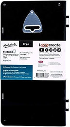 Mont Marte Signature Metallic Watercolor Set, 37 Piece Pearl Paint, 36 Vibrant Colors, 1 Paint Brush