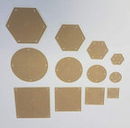 Hexagon, Circle, and Square Acrylic Quilting Templates - 12 Pieces with 4", 3", 2", 1" Sizes - 1/4" Seam Allowance - Durable Clear Acrylic for Quilting, Patchwork, Sewing, & DIY Projects