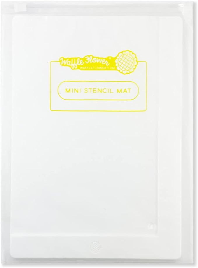 Waffle Flower 6x9 Media Mat - Matte White Silicone Craft Mat w/Bag for Ink Blending. Non-Slip, Waterproof, Heat-Resistant, Non-Stick and Non-Reflective. 6 x 9 inch Open Edge for Bigger Media Sizes.