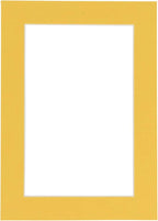 Pack of Ten 8.5x11 Mats Bevel Cut for 7x9 Photos - Acid Free Chamois Yellow Precut Matboards for Pictures, Photos, Framing - 4-ply Thickness