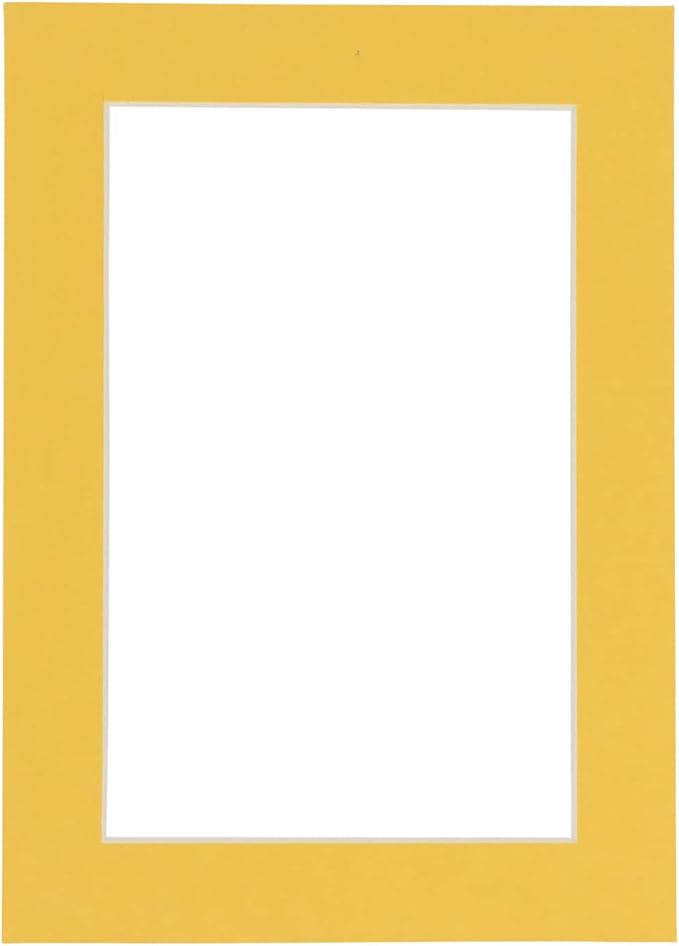 Pack of 25 Acid Free 11x14 Mats Bevel Cut for 8.5x11 Photos - Chamois Yellow Precut Matboards For Pictures, Photos, Framing - 4-ply Thickness