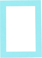 Poster Palooza 8x10 Mat Bevel Cut for 6x8 Photos - Acid Free Aquamarine Blue Precut Matboard - For Pictures, Photos, Framing - 4-ply Thickness