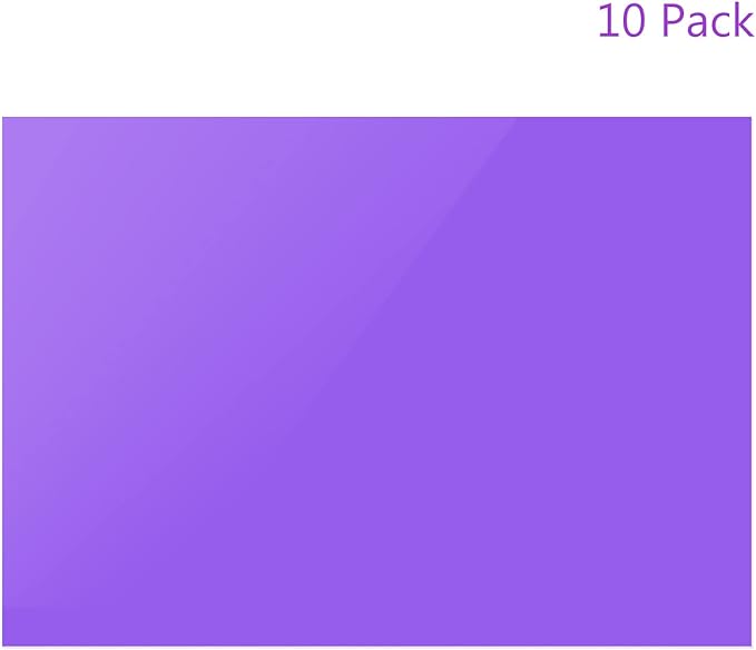 DMiotech 10Pcs Correction Gel Light Filter Overlay Transparent Plastic PVC Sheets Purple for Photo，Film,Video
