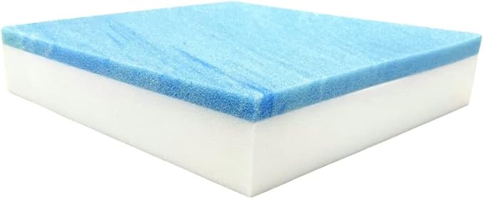 FoamRush 7" x 24" x 24" Gel Memory Foam Upholstery Square Cushion Medium Firm (Chair & Wheelchair Seat Cushion Replacement, Square Foam Dining Chairs, Couch, Sofa, Rubber Padding)