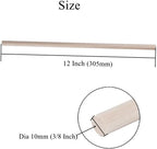12 Pack Round Wood Dowel Rods 3/8x3/8x12 Inch Balsa Wood Sticks φ3/8 Inch Natural Wood Color Unfinished Wood for Cricut Maker Make Models of House Airplane Ship Boat DIY Wooden Model(10x10x305mm)