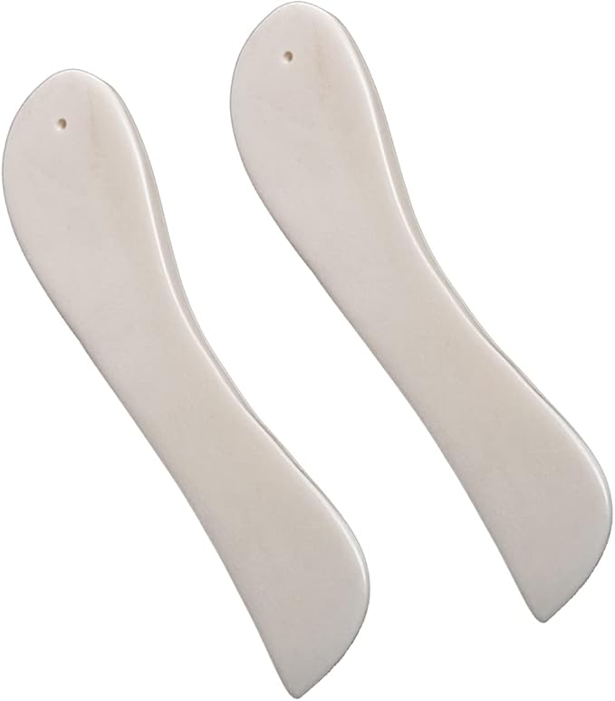 WUTA Genuine Bone Folder Leather Tools Scoring Folding Creasing Origami Paper Creaser Crafting Scrapbooking Tool for DIY Handmade Christmas Gift (2 Packs Arc Shape)