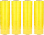 PSBM Yellow Stretch Wrap, 15 Inch x 1476 Feet, 72 Pack, Tinted Pre-Stretched Shrink Wrap Film for Moving, Packaging, Pallet Wrapping