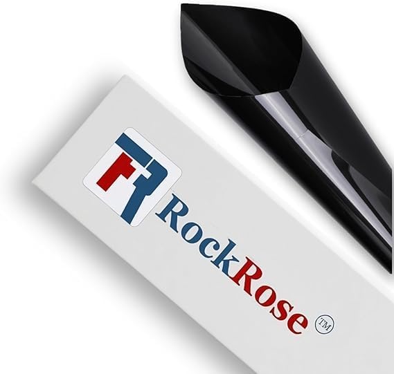 Rockrose Professional Blackout Home Window Tint Film - Sun Blocking Privacy Cover for Home Offices - Room Darkening Sun Light Blocker - 24 in X 100FT - Total Blackout