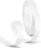 5/8 Inch 25 Yards Satin Ribbon White, Solid Color Fabric Ribbon for Gift Wrapping, Wedding, Polyester Gift Ribbon for Birthday Party Decoration, Craft, Hair, Floral, Sewing