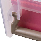 ArtBin Semi Satchel Portable Craft Organizer with 3 Dividers - Clear Plastic Storage Case for Art & Craft Supplies